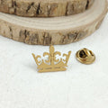 New crown gold-plated stainless steel badge, suit lapel pin, gold-plated men's brooch, business clothing matching Vera Lux