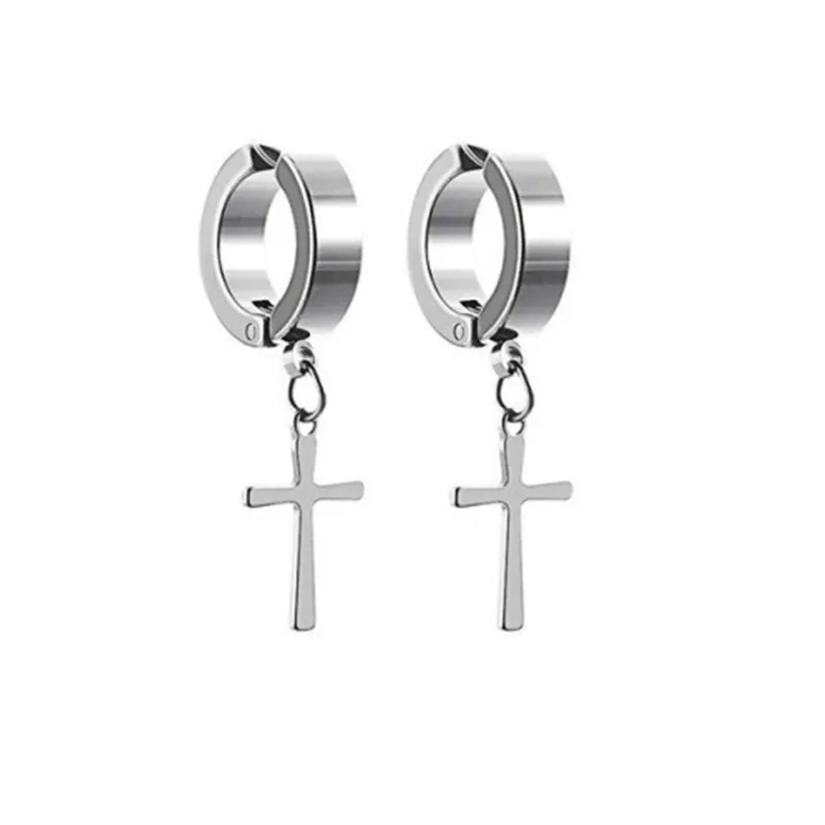 2pcs Punk Mens Strong Magnet Magnetic Ear Stud Set,Non Piercing Cross Clip-on Earrings Suitable Gifting Boyfriend Lover Jewelry Vera Lux