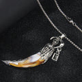 1pcs Creative Men's Necklace Pendant Horror Theme Skeleton Death Reaper Scythe Necklace Halloween Party Accessories Vera Lux