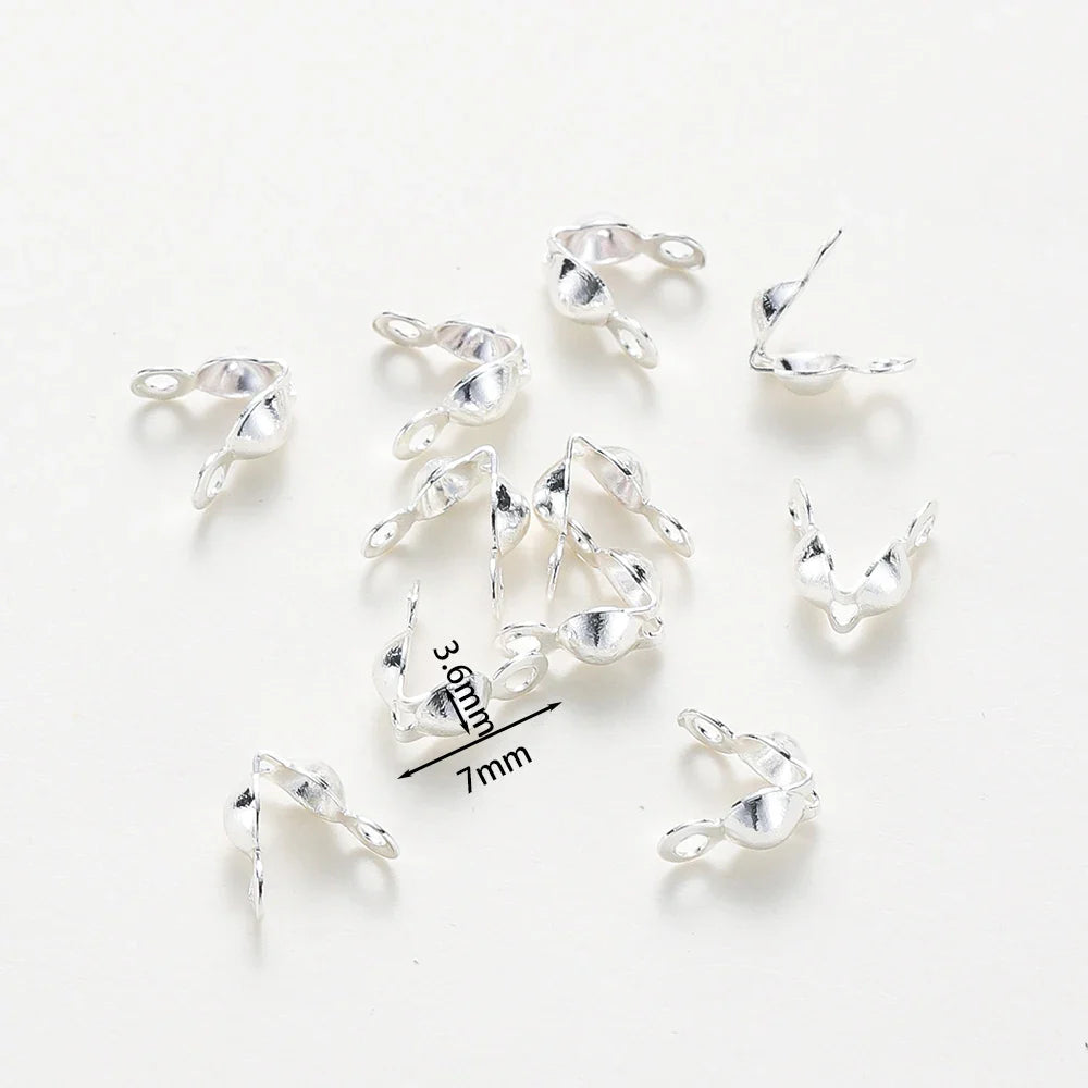 14K 18K Real Gold Plated Double Hole End Clasp Beads Open Cover Crimp Connector Beads For DIY Jewelry Making Necklace Component Vera Lux