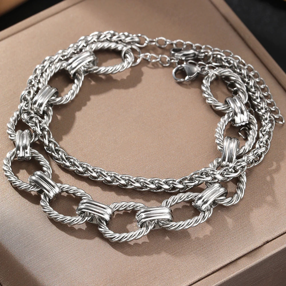Stainless Steel Bracelet Set Minimalist New Popular Chain Atmospheric Bracelet For Women Jewelry Non-fading High-quality Gifts Vera Lux