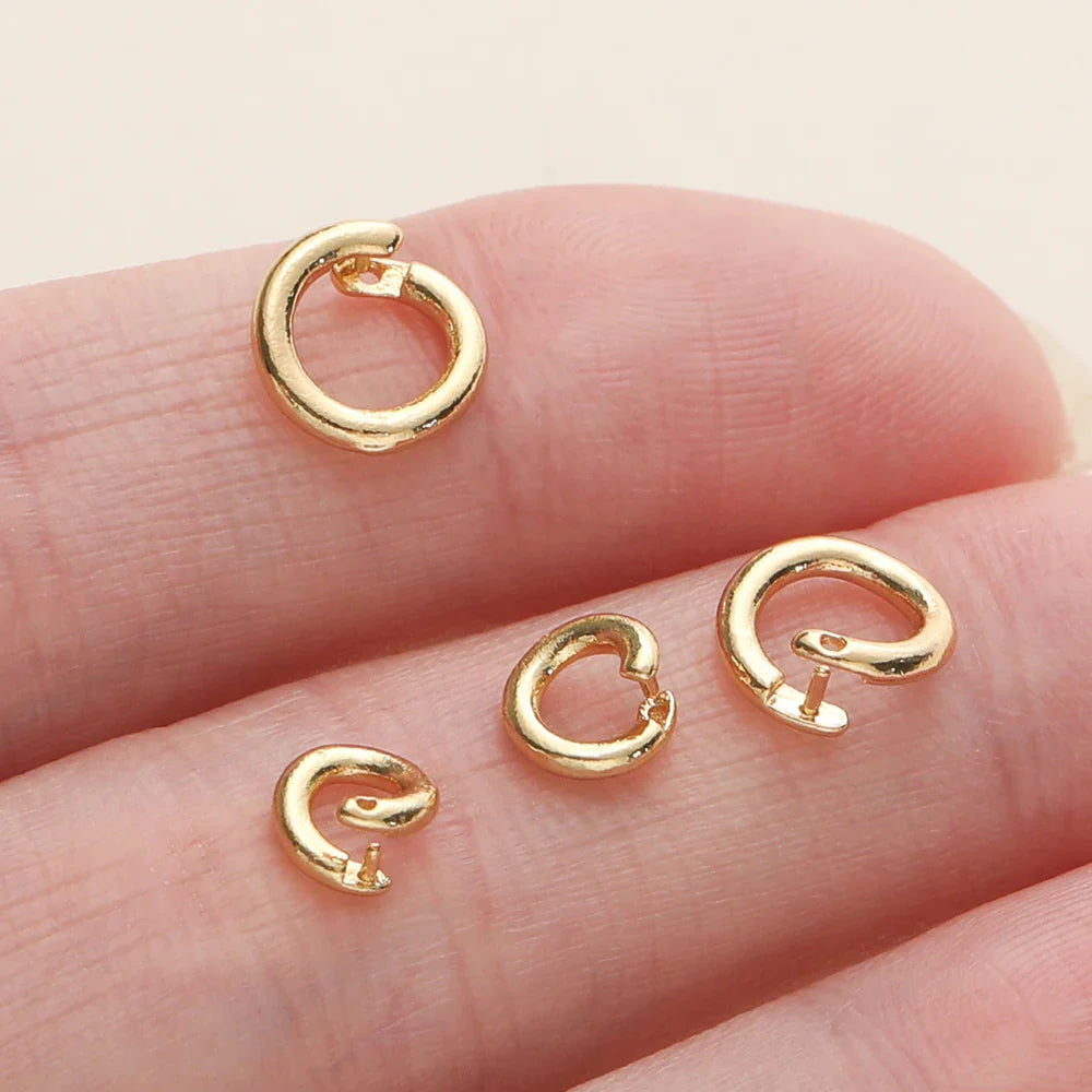 10Pcs/Pack 14/18K Gold Color Plated Open Jump Rings Split Rings Connector For Necklace Bracelets Jewelry Making Accessories Vera Lux