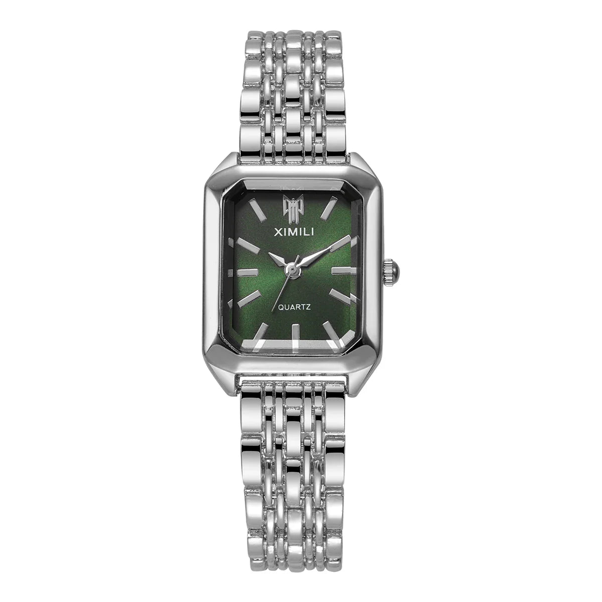 1/2/4PCS  Elegant Rectangle Woman Quartz Watch Luxury Stainless Steel Band Ladies Wristwatches Reloj Mujer（Without Box） Vera Lux