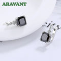Aravant 925 Sterling Silver Square Zircon Drop Earrings For Women Fashion Jewelry Vera Lux