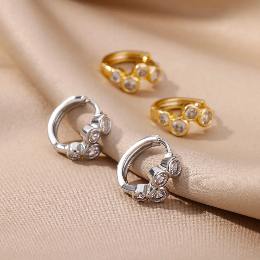 Zircon Pendientes Earring For Women Stainless Steel Hoop Piercing Earring Trending 2024 New Jewerly aretes de mujer bijoux femme Vera Lux