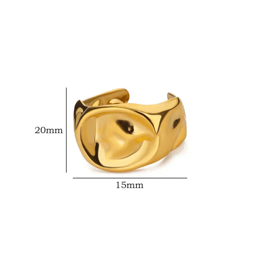 Irregular Rings For Women Gold Color Stainless Steel Geometric Ring Fashion Simple Party Christmas Party Jewelry Gift Femme Vera Lux
