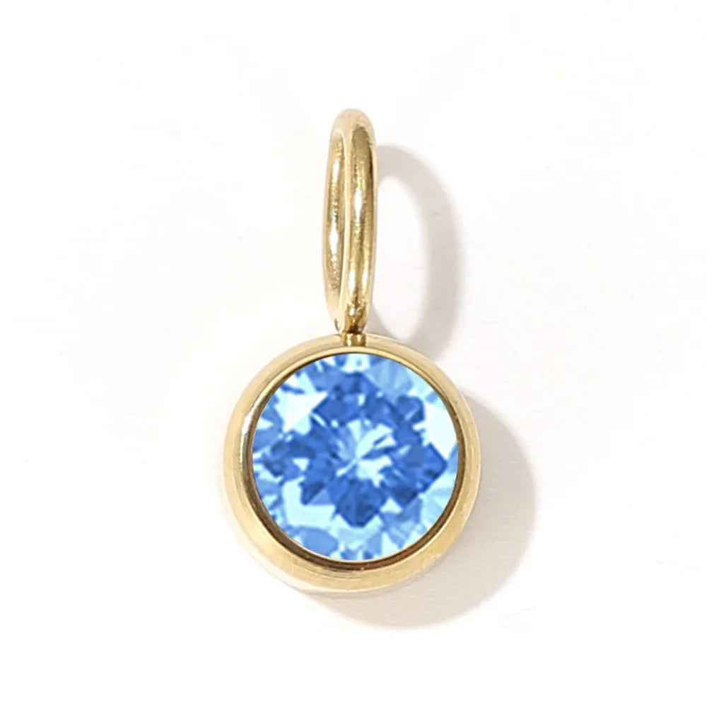 12 Color Birthstone Pendant Month Zirconia for Necklace Color Stone DIY Charms Accessories Birthday Gift Jewelry Vera Lux