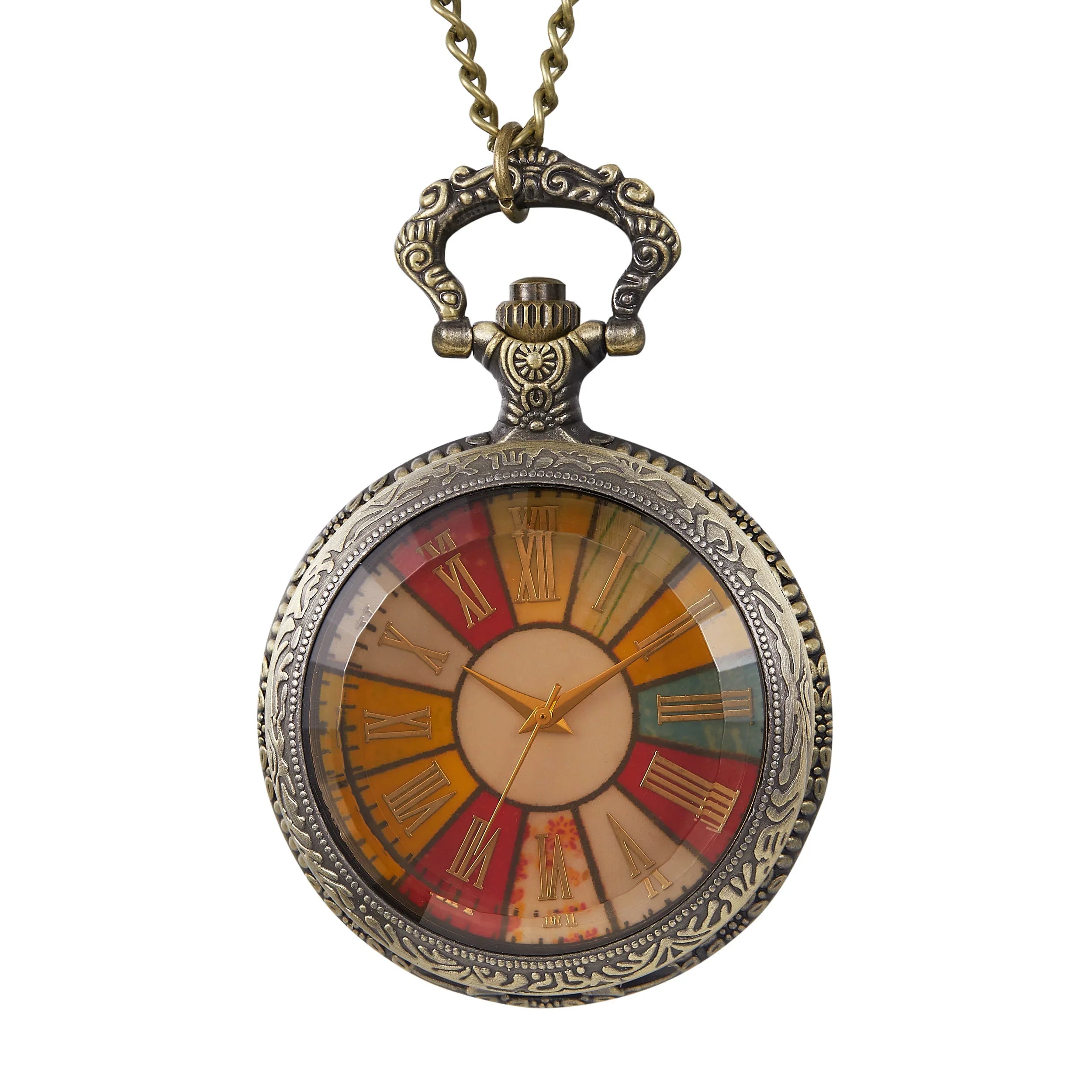 Vintage Classic Quartz Pocket Watch Exquisite Carved Roman Numeral Chain Pendant Men Women Pocket Watches reloj de bolsillo Vera Lux