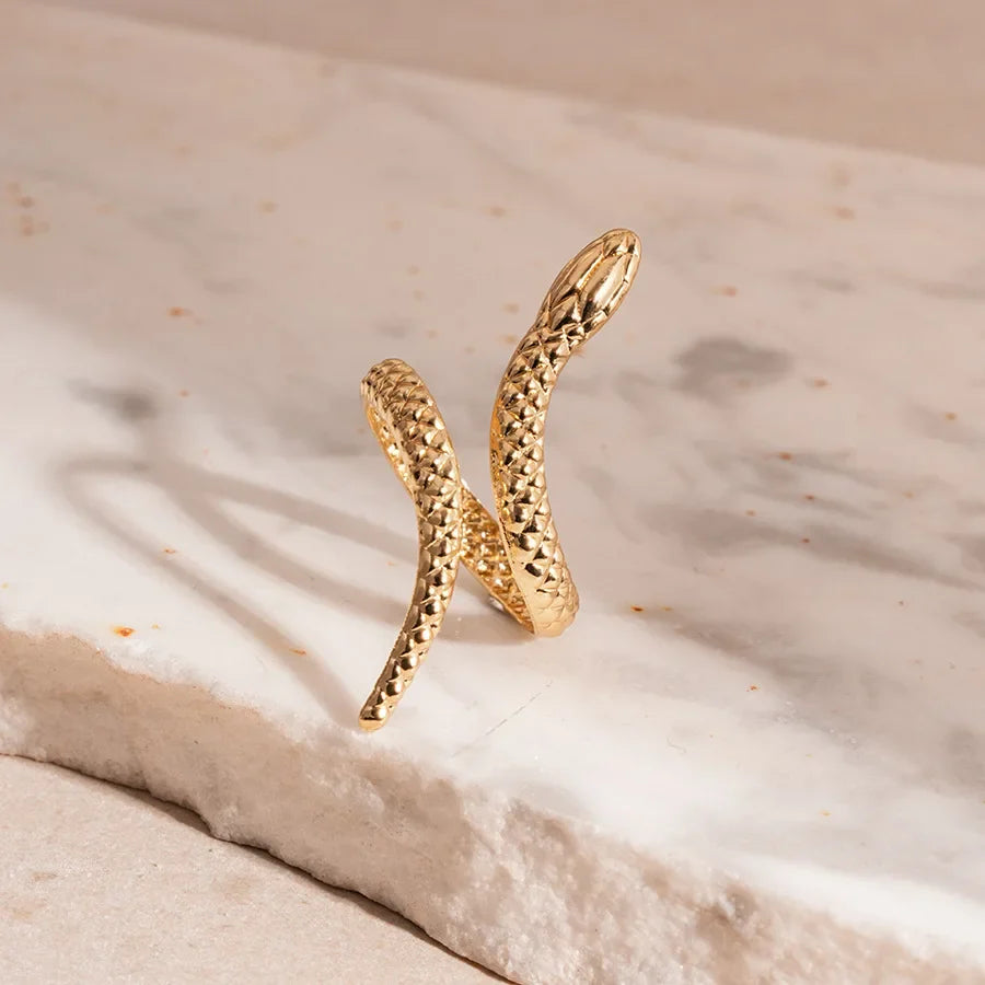 2025 New Arrival Snake Shaped Cuff Bracelet Ring Set for Women Exaggerated Metal Unique Design Bracelet Fashion Jewelry Set Vera Lux