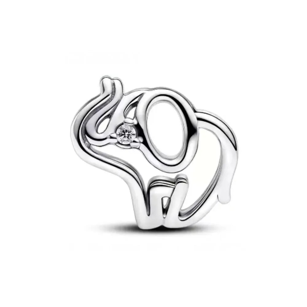 2026 New S925 Silver Hollow Elephant Monkey Car Pendant Fit Original Bracelet DIY Accessories Women's Charm Jewelry Gifts Vera Lux