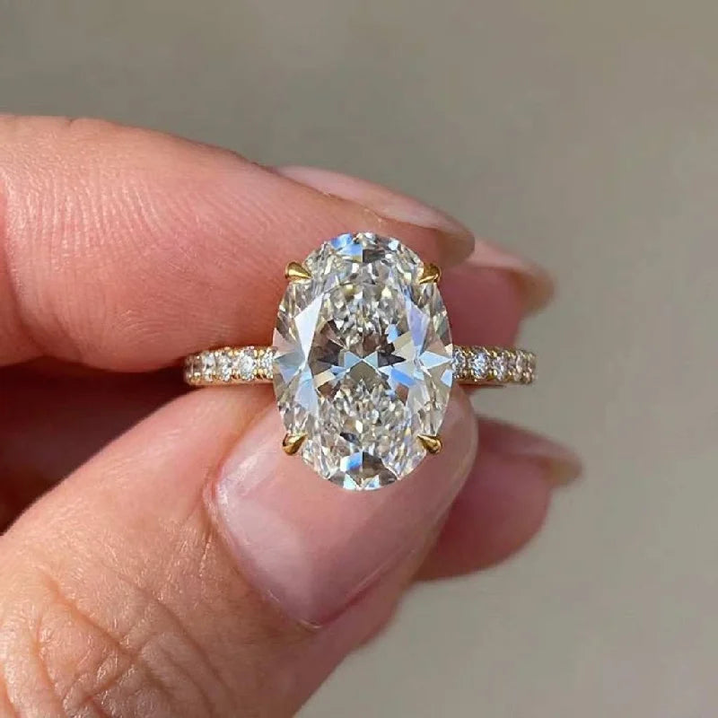 925 Sterling Silve Zircon Gorgeous Shiny Oval Stone Rings for Women Gift Engagement Wedding Luxury High Quality Fine Jewelry Vera Lux