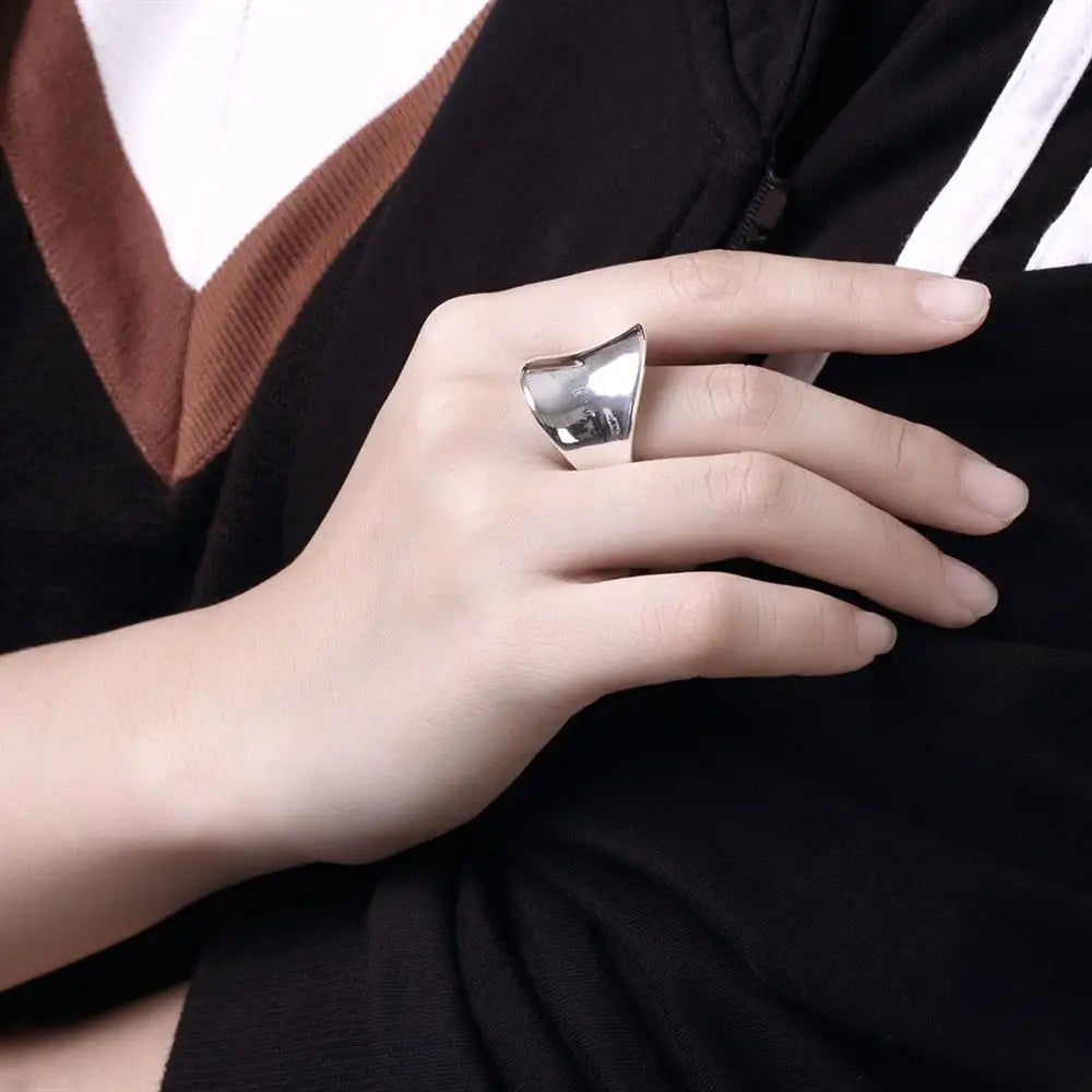 Hot classic charms 925 Sterling Silver wide Rings for men Women Size 7 8 9 10 Fashion party fine Jewelry Christmas gifts Vera Lux