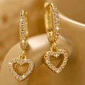 Europe and The United States Fashion Trend Love Drop Earrings Ladies Luxury Shining Inlaid Zirconia Wedding Jewelry Vera Lux