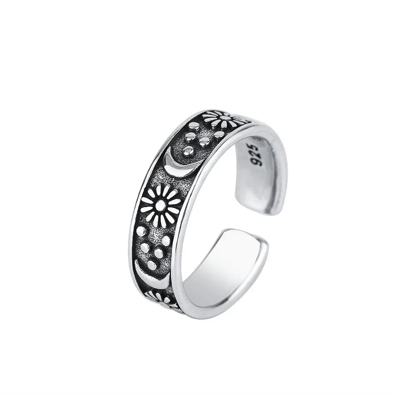 925 Sterling Silver Sun Moon Rings For Women Engagement Luxury Jewelry Vintage Accessories Wholesale Vera Lux