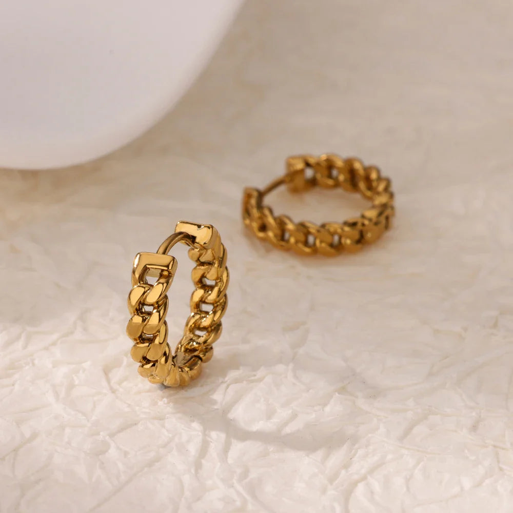 Stainless Steel Chain Earrings For Women Gold Color Geometric Chain Earring Female Fashion Party Wedding Jewelry Gift BFF Vera Lux