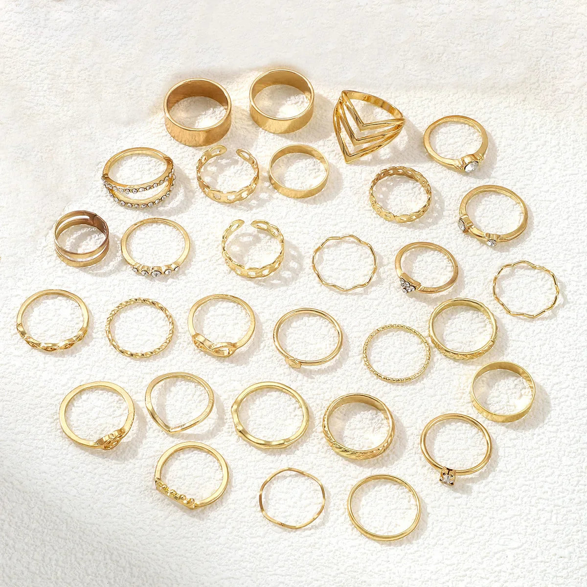 30Pcs Gold Color Knuckle Rings Set For Women Bohemian Geometric Finger Ring Girls Wedding Party Jewelry Gift Vera Lux