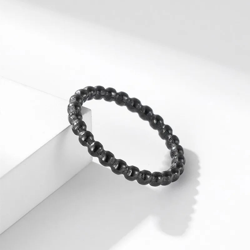 2mm Stainless Steel Stackable Ring Beads Eternity Band for Women Girl Size 5-11 Vera Lux