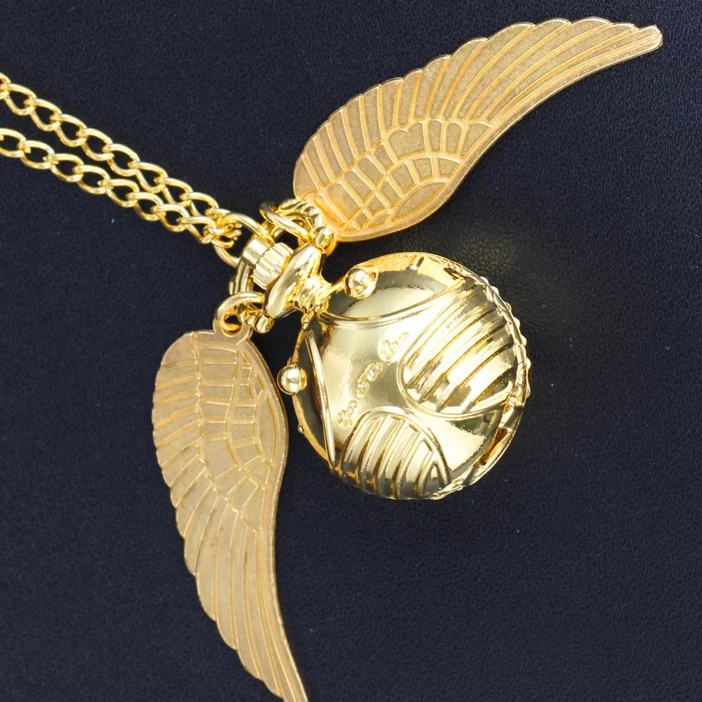 Magic Gold Fairy Ball Quartz Pocket Watch Men's and Women's Vintage Fob Watch Children's Gift Pendant Necklace Souvenir Cf1177 Vera Lux