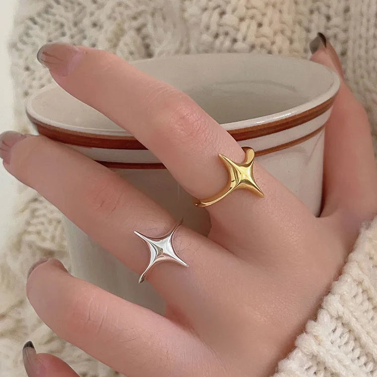 925 Sterling Silver Star Adjustable Rings For Women Wedding Vintage Luxury Jewelry Accessories Wholesale Jewellery Argent 925 Vera Lux