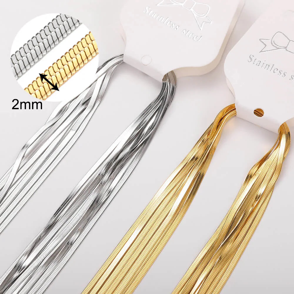 10pcs/set Stainless Steel Gold Color Necklace For Women 45cm Chain DIY Jewelry Accessories Making Materials Handmade Supplies Vera Lux