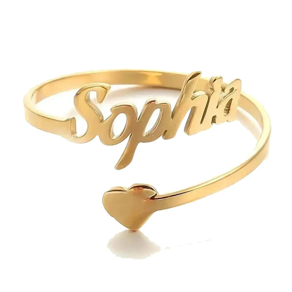 Customized Name Love Ring Personalized Stainless Steel Heart Couple Ring Women Jewelry Valentine's Day Gift Anillos Mujer Vera Lux