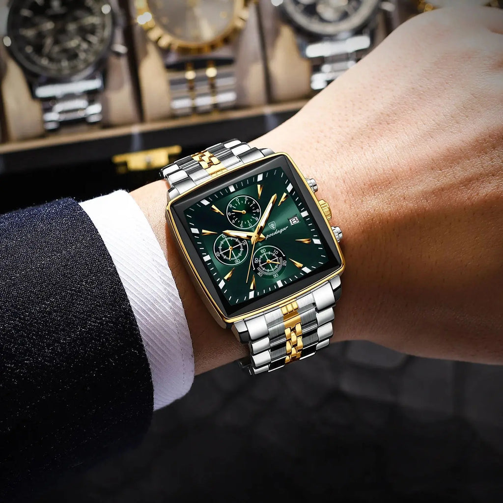 POEDAGAR Top Luxury Male Wristwatch Waterproof Luminous Stainless Steel Men Watch Chronograph Date Business Quartz Men's Watches Vera Lux