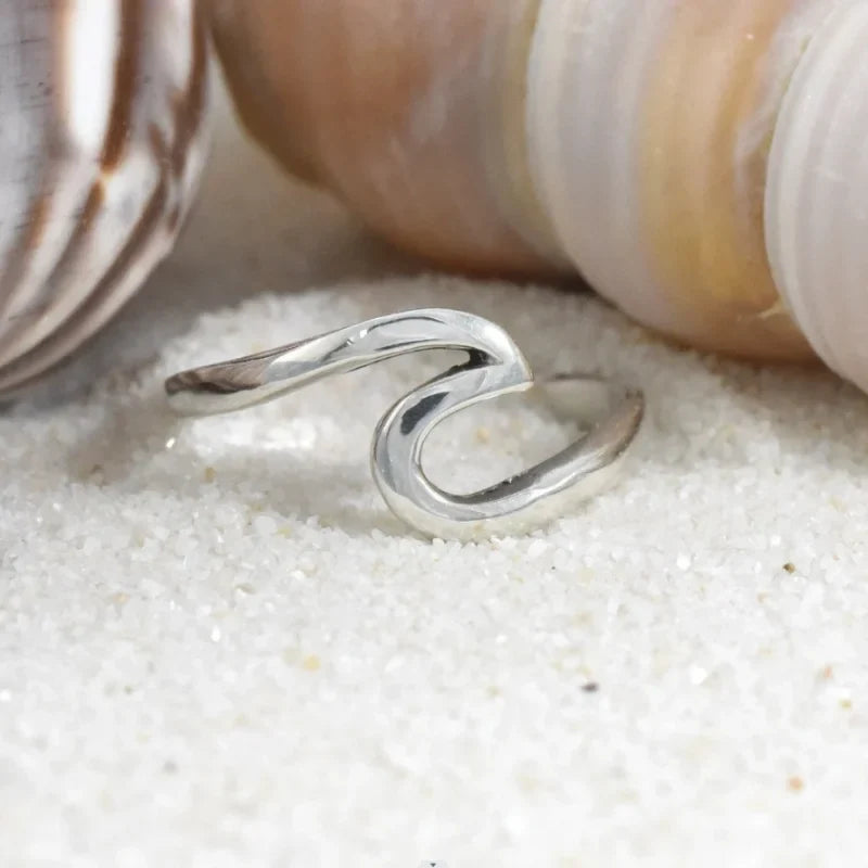 Fashion Simple Boho Jewelry Wave Stainless Steel Ring Women Bohemian Trending Products Women's Stainless Steel Jewelry Vera Lux