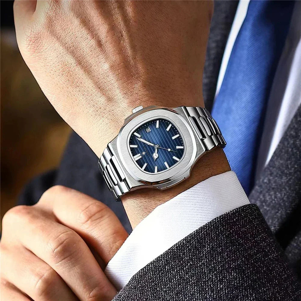 New Casual Business Movement Clock Men Luxury Watch Automatic Watches Mens Fashion Quartz Wristwatches Gifts Relogio Masculino Vera Lux