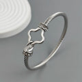 New steel wire button zircon four-leaf clover gold-plated bracelet 18K, high-quality waterproof couple bracelet, wife gift Vera Lux