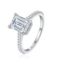 NeeTim 1ct 2ct 3ct Emerald Cut Moissanite Rings for Women 925 Sterling Silver Lab Diamond Wedding Engagement Ring Gemstone Band Vera Lux