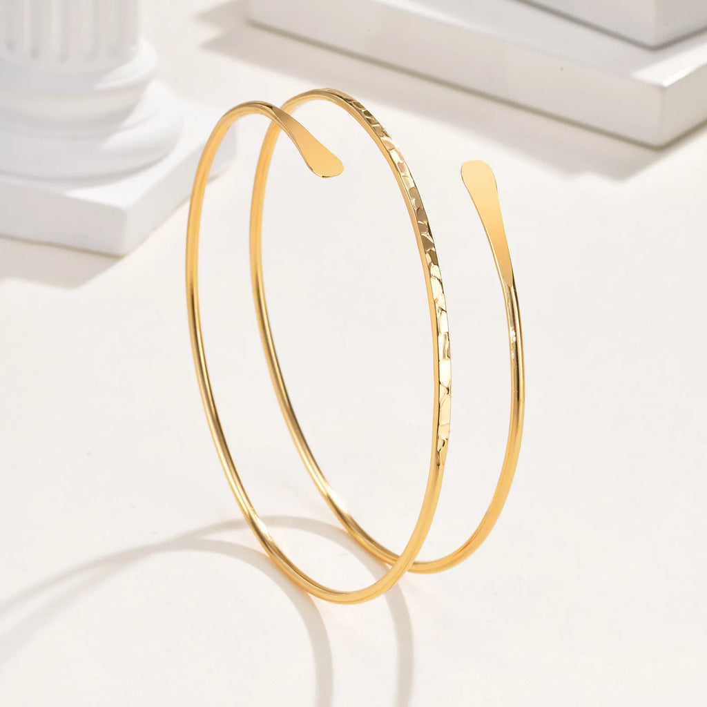 Upper Arm Cuff Bracelet for Women, Minimalist Gold Plated Armband Statement Party Armlets Jewelry Vera Lux