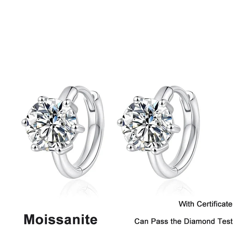 NeeTim 0.5ct 1ct Moissanite Earrings 925 Sterling Silver Lab Diamond Sparkling Party Wedding Studs Earring Designer for Women Vera Lux