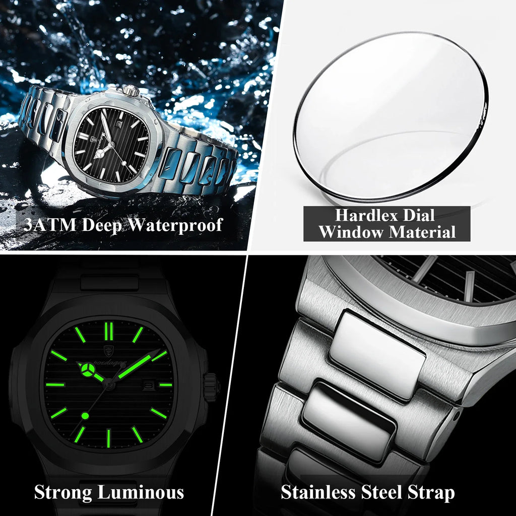POEDAGAR Elegant Women's Quartz Watches Waterproof Luminous Date Ladies Wristwatch Stainless Steel Fashion Watch For Woman Reloj Vera Lux