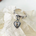 925 Sterling Silver Heart Pendant Adjustable Rings For Women Wedding Luxury Jewelry Wholesale  and Vera Lux
