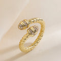 NEWBUY High Quality AAA CZ Zircon Inlay Copper Wedding Jewelry Unique Design Open Rings For Elegant Women Size Adjustable Vera Lux
