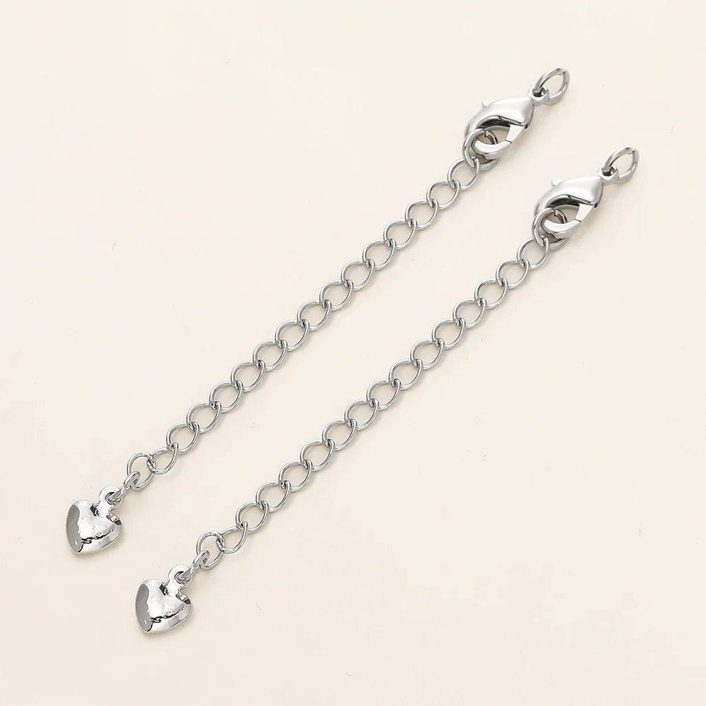 5/10pcs/Pack 14/18K Gold Color Plated Brass Various Extension Chain With Lobster Clasps for DIY Necklace Jewelry Making Findings Vera Lux