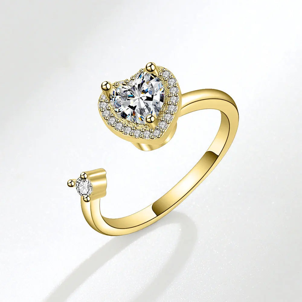 2025 New Rotating Anxiety Knuckle Ring For Women Adjustable And Stackable Open Couple Rings Party Jewelry Gifts Anillo Vera Lux