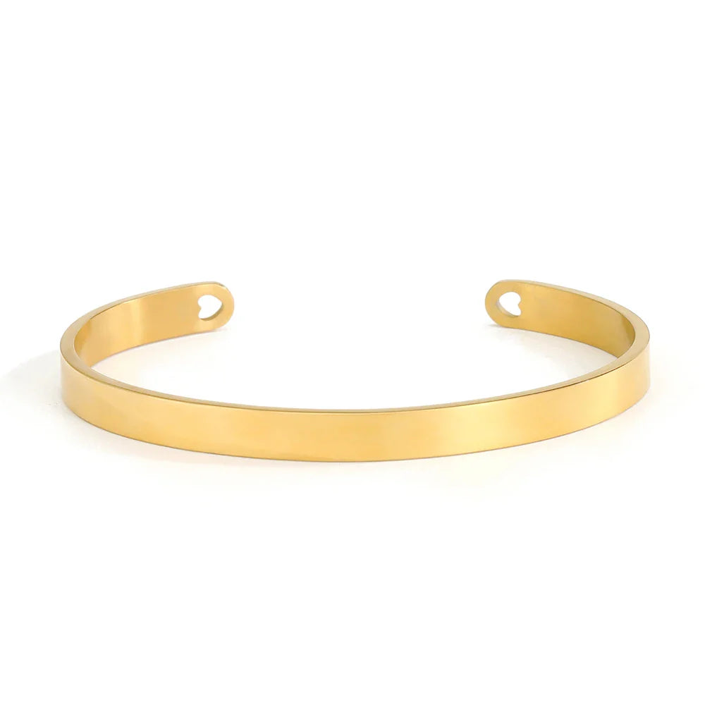 SUNIBI 4mm 6mm Stainless Steel Cuff Gold Color Bracelet Bangle for Women Jewelry Gifts Wholesale Dropshipping Vera Lux