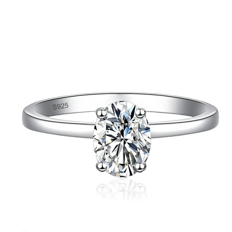 NeeTim 1ct Oval Cut Moissanite Ring for Women Engagement Wedding Lab Diamond s925 Sterling Silver with Gold Plated Rings Jewelry Vera Lux