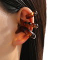 Fashion 4pcs C Shaped Acrylic Ear Clip for Women Simple Gold Silver Color No Pierced Round Earrings Punk Female Jewelry Vera Lux