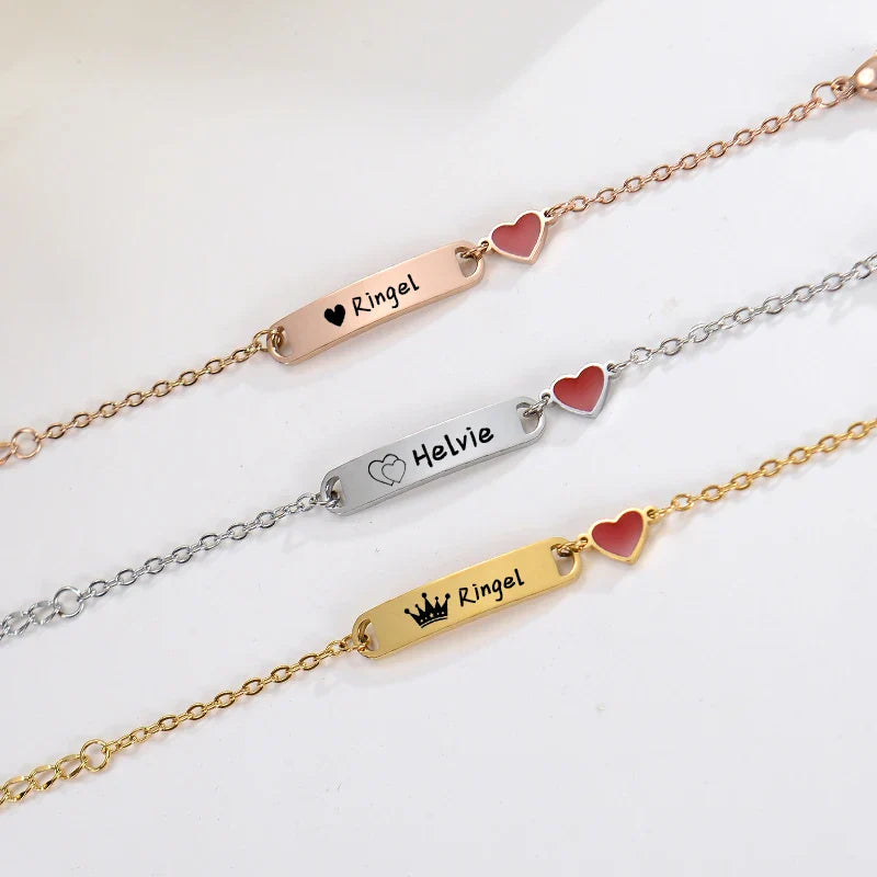 Personalized Baby Name Bracelet 14K Gold Plated Customized ID Bracelets for Girls Boys Custom Text Bracelet New Born Gift Vera Lux