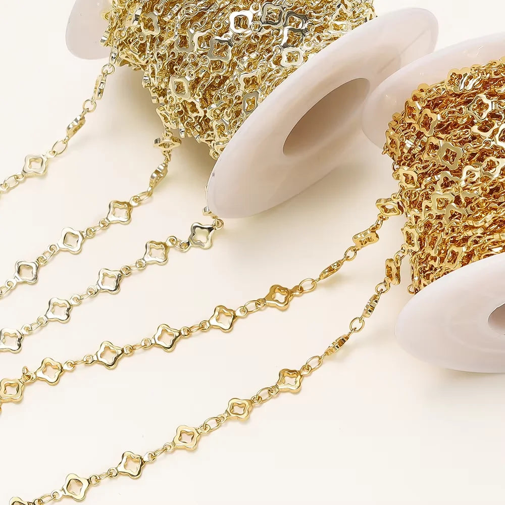 1Meter/Pack 5.5MM 14/18K Gold Plated Brass Rhombus Chain For Jewelry Making Necklace Bracelets Chain Jewelry Making Supplies Vera Lux