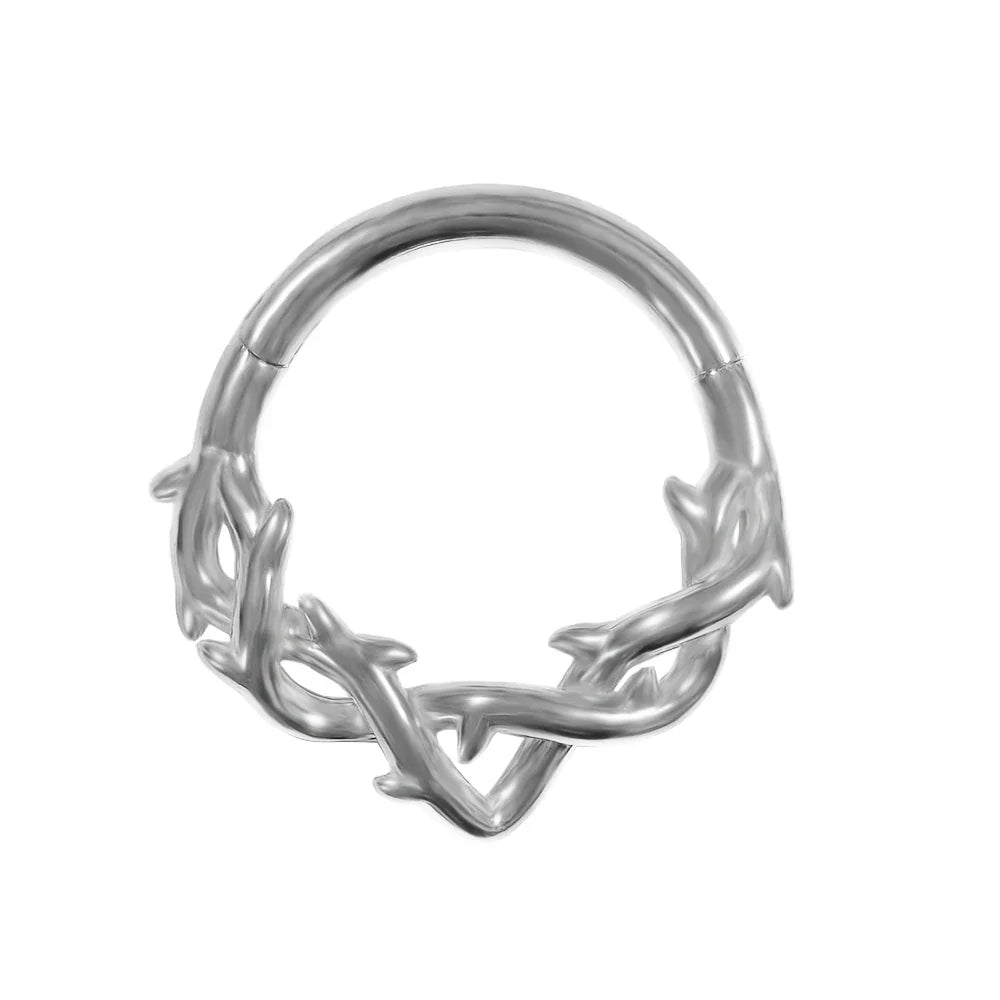 16G Vine Septum Nose Ring Piercing Hinged Clicker 316L Stainless Steel Daith Clicker Helix Cartilage Earring Chain BodyJewelry Vera Lux
