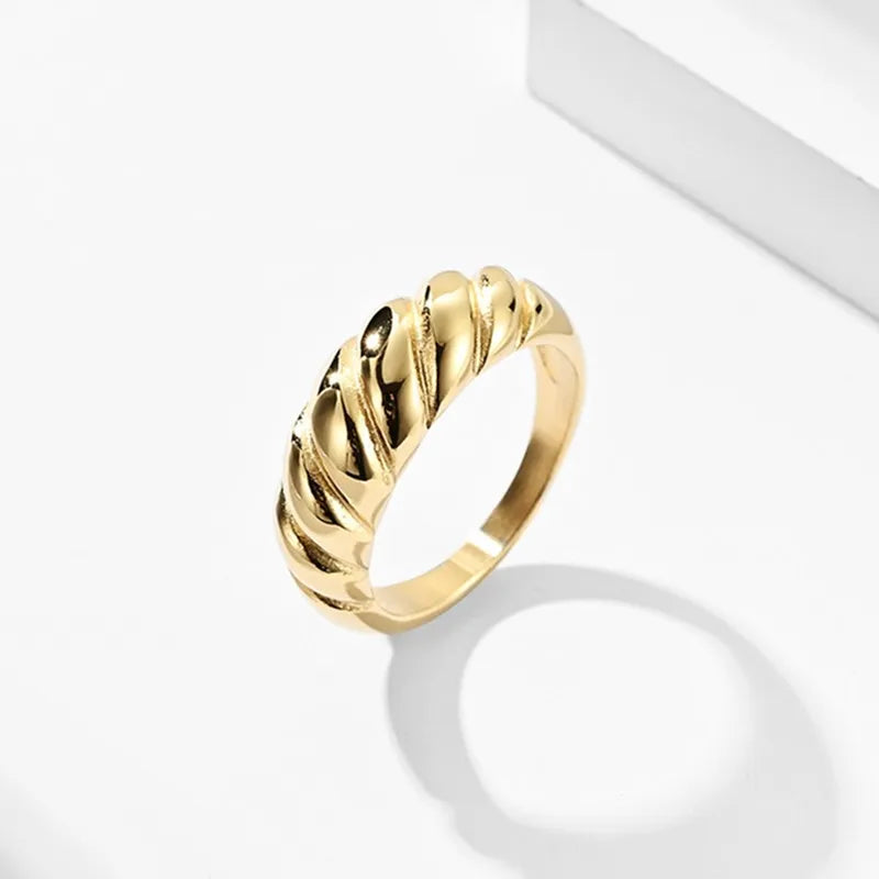 Stainless Steel Twist Bread Design Ring Wedding Band for Men Women Size 4-12 Vera Lux