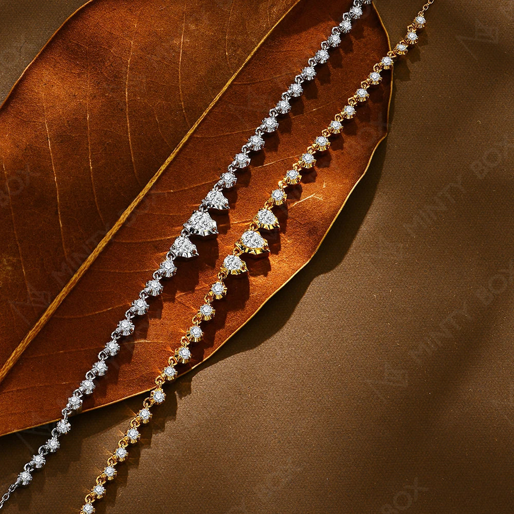 MINTYBOX S925 Sterling Silver Moissanite Snake D VVS1 Lab Diamond 18k Plated 45cm Necklaces for Women Birthday Jewelry Gift Vera Lux