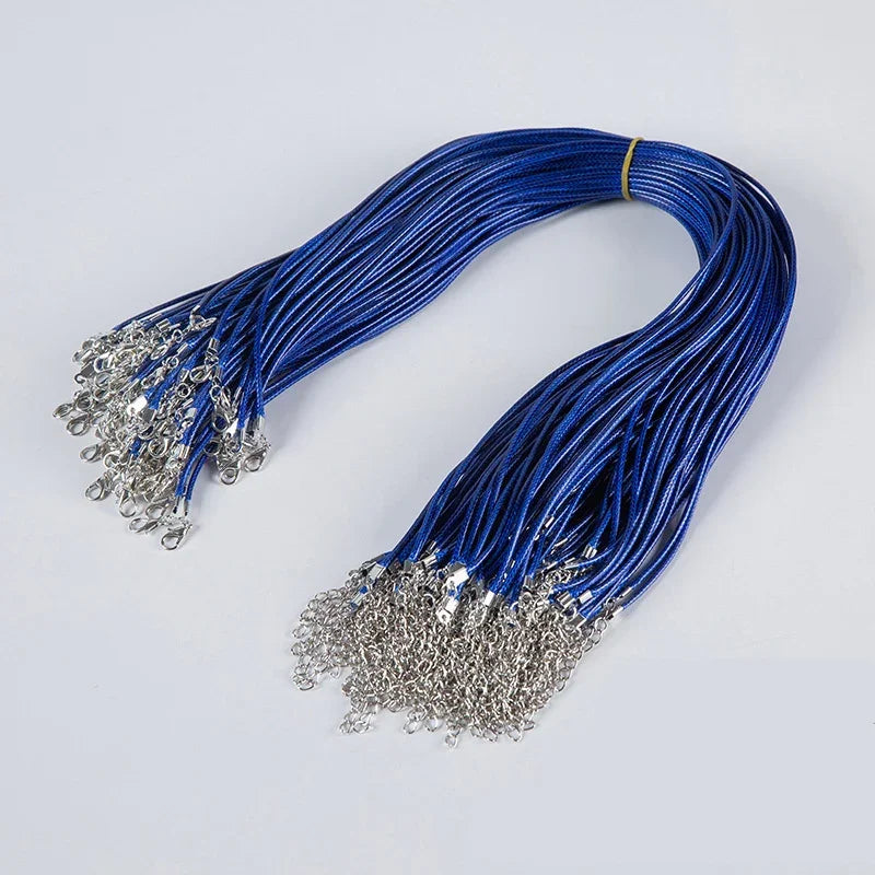 100Pcs Colorful Wax Leather Snake Necklace Women Men Cord String Rope Wire Extender Chain For Jewelry Making Bulk Wholesale Vera Lux