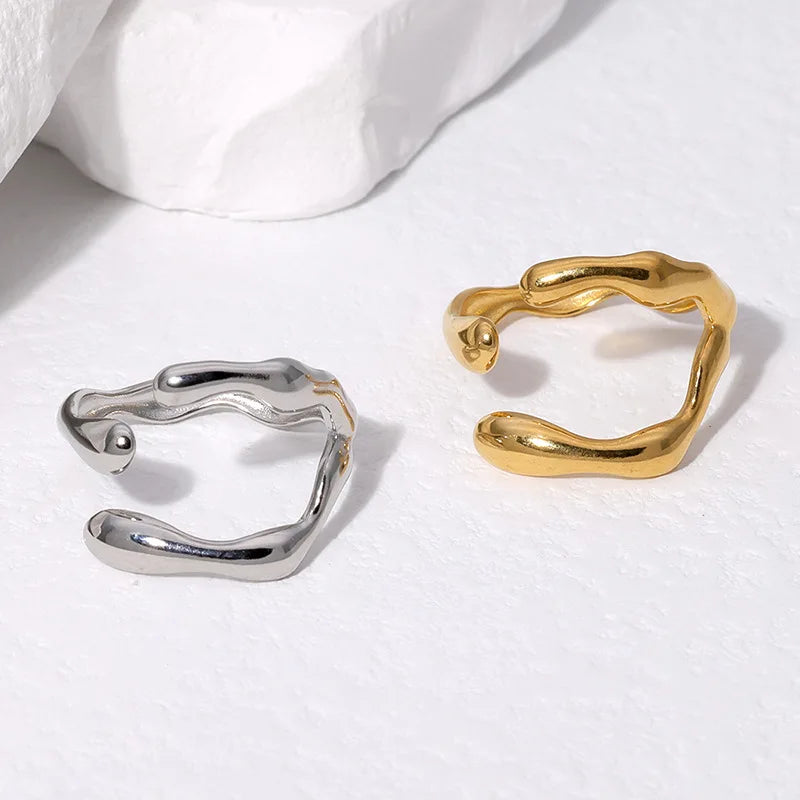 Simple Stainless Steel Adjustable Women's Ring Statement Jewelry for Women Designer Opening Finger Ring Wholesale Dropshipping Vera Lux