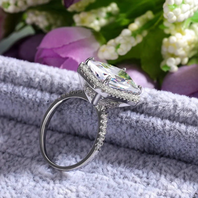 925 Sterling Silver Gorgeous Bridal Wedding Ring for Women Big Stone Crystal Square AAA Cubic Zirconia Elegant Statement Jewelry Vera Lux