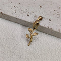 Vintage Summer Accessories Stainless Steel Pendant Necklaces Women's Jewelry Rose Pendant Necklace Charms Vera Lux
