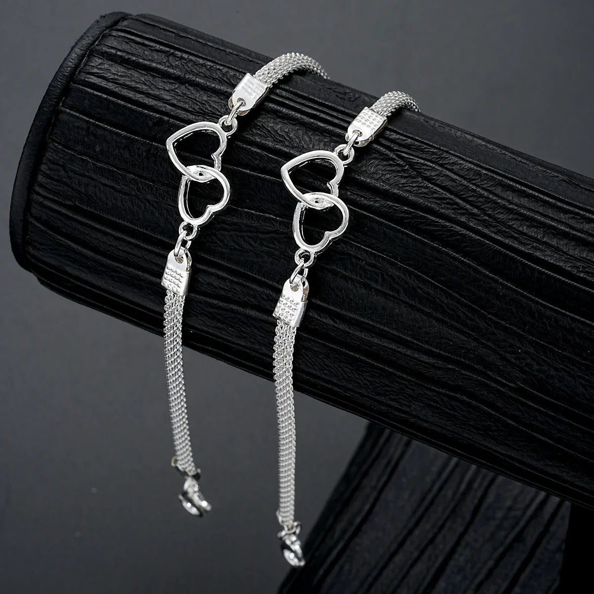 2 Pcs Set Love Heart Couple Bracelets for Women Men Silver Color Double Layer Matching Chain Bracelet Lover Jewelry Gift Vera Lux